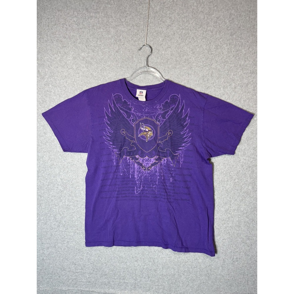 Minnesota Vikings Shirt Mens‎ Large Purple NFL Football Graphic Tee Team Apparel